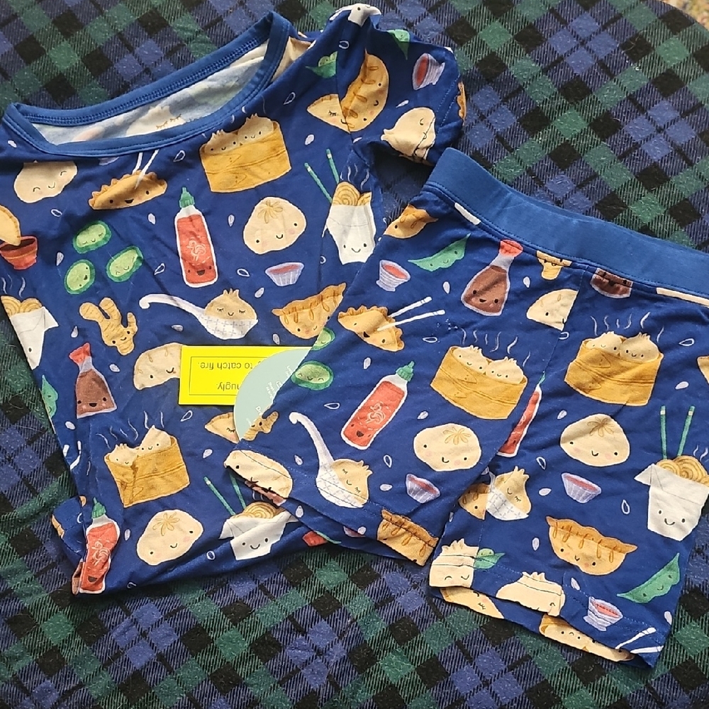 Little Sleepies Blue bao Buns Pajamas Nwt Size 3t